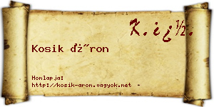 Kosik Áron névjegykártya