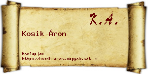 Kosik Áron névjegykártya
