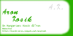 aron kosik business card